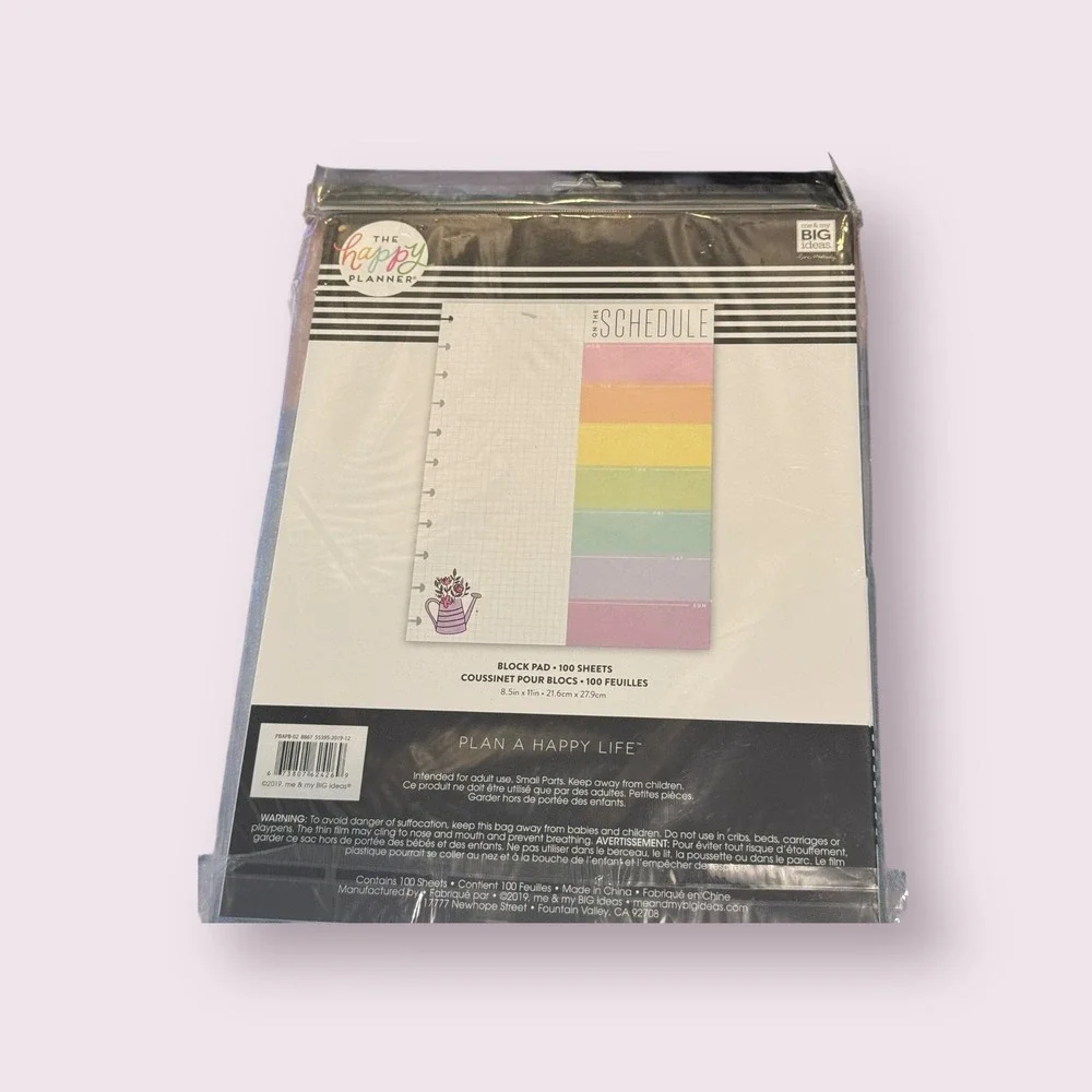 The Happy Planner Schedule Block Pad 100‎ Sheets Me & My Big Ideas Stationery